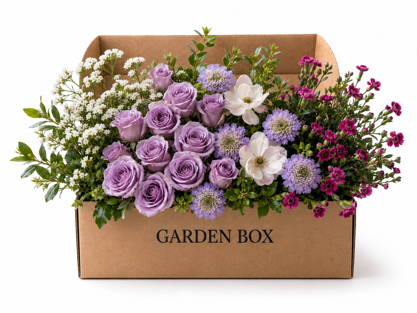 Garden Box Purple White - 17 Bunches